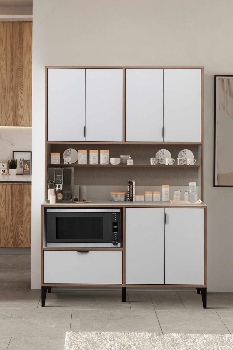 Olyros Förvaringsmöbel 127x190 cm - Vit - Förvaring - Skåp - Köksskåp - Högskåp