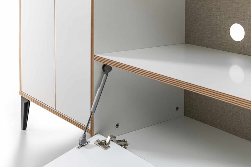 Olyros Förvaringsmöbel 127x190 cm - Vit - Förvaring - Skåp - Köksskåp - Högskåp