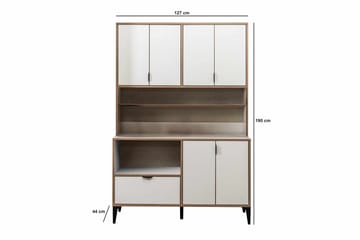 Olyros Förvaringsmöbel 127x190 cm - Vit - Förvaring - Skåp - Köksskåp - Högskåp