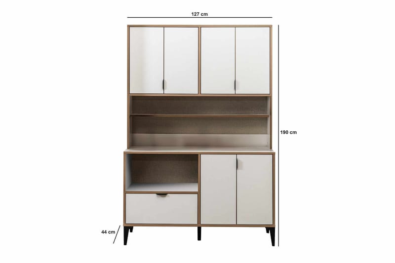 Olyros Förvaringsmöbel 127x190 cm - Vit - Förvaring - Skåp - Köksskåp - Högskåp