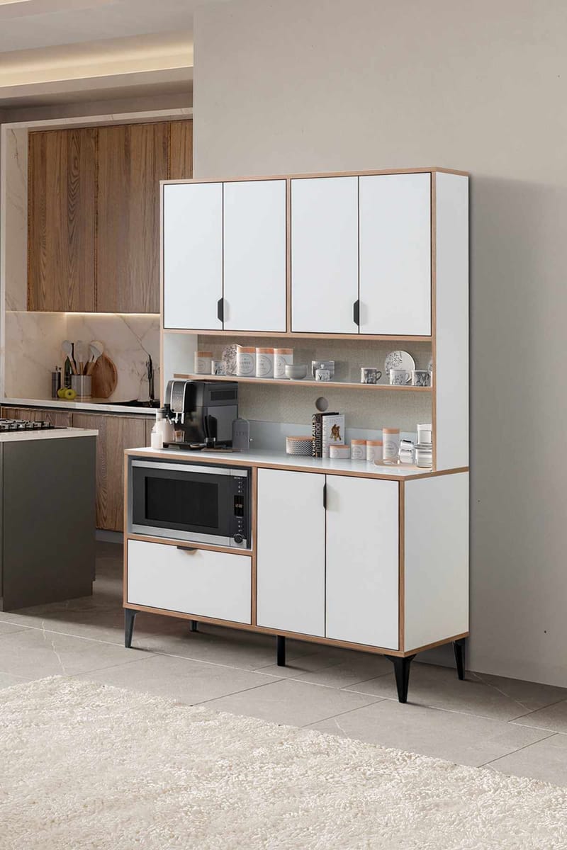 Olyros Förvaringsmöbel 127x190 cm - Vit - Förvaring - Skåp - Köksskåp - Högskåp