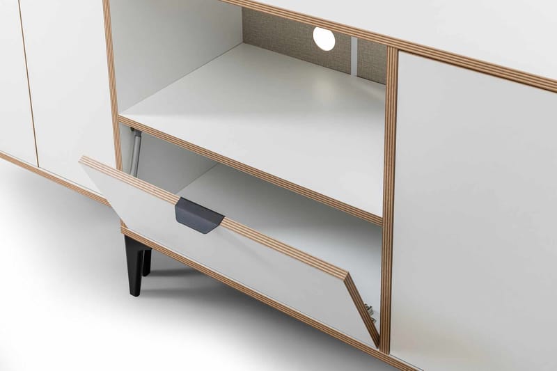 Olyros Förvaringsmöbel 127x190 cm - Vit - Förvaring - Skåp - Köksskåp - Högskåp