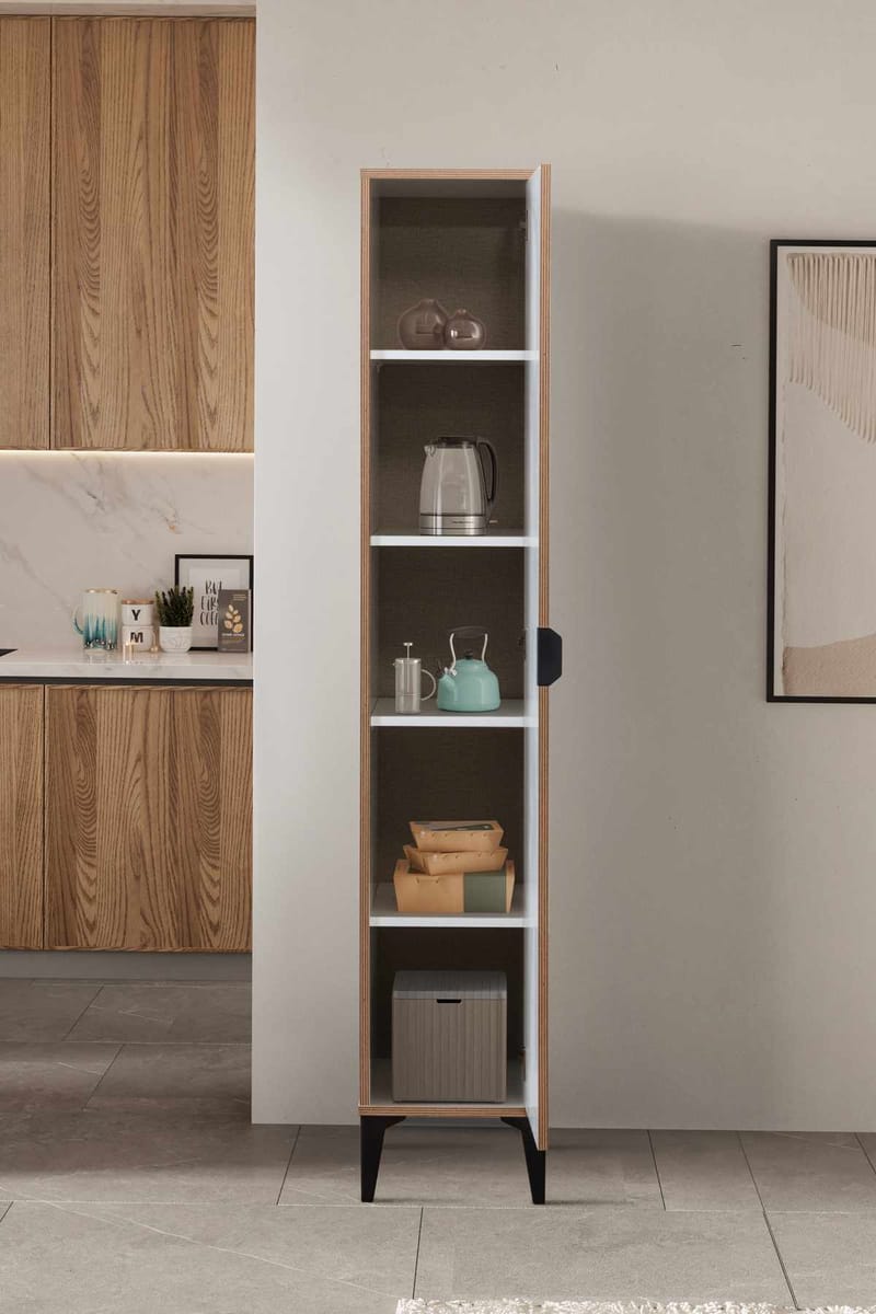 Olyros Högskåp 35x190 cm - Vit - Förvaring - Skåp - Köksskåp - Högskåp