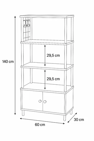 Ryrhyrdhonar Kökskåp 60x140x30 cm - Vit - Förvaring - Skåp - Köksskåp - Högskåp