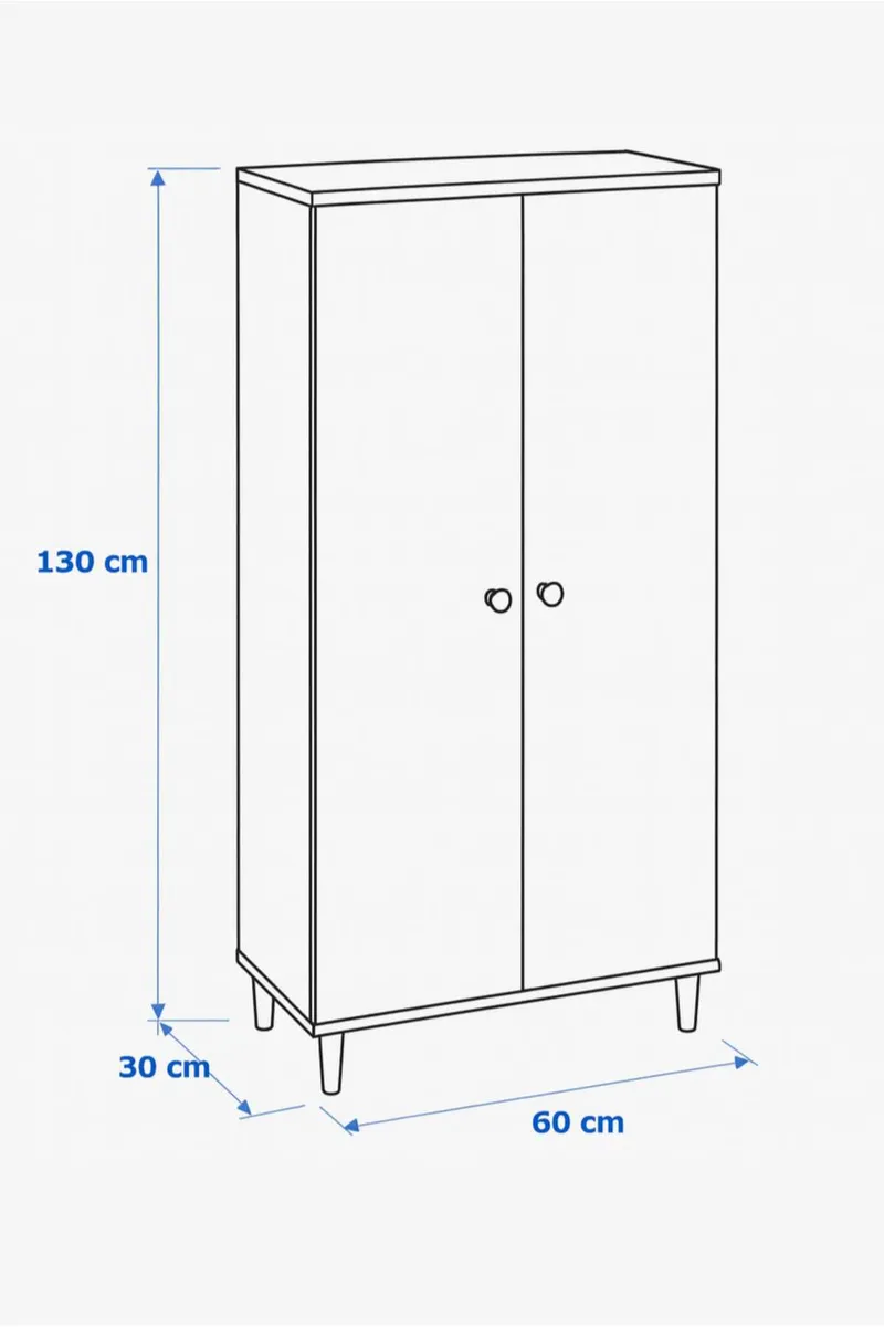 Ryrhyrdhonar Multifunktionsskåp 60x130x30 cm - Vit - Förvaring - Skåp - Köksskåp - Högskåp