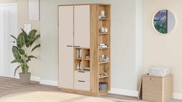 Sarnor Multifunktionsskåp 110x190x45 cm - Atlantic Pine - Förvaring - Skåp - Köksskåp - Högskåp
