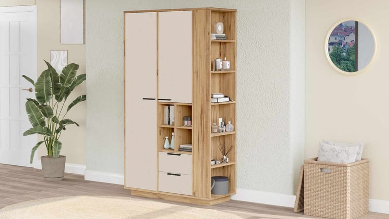 Sarnor Multifunktionsskåp 110x190x45 cm - Atlantic Pine - Förvaring - Skåp - Köksskåp - Högskåp