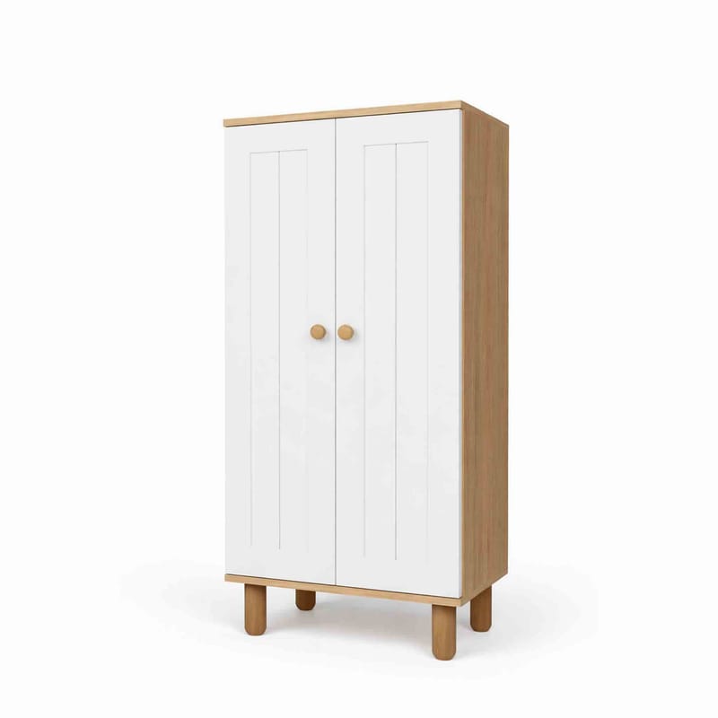 Seynor Multifunktionsskåp 60x129x37 cm - Vit och valnöt - Förvaring - Skåp - Köksskåp - Högskåp