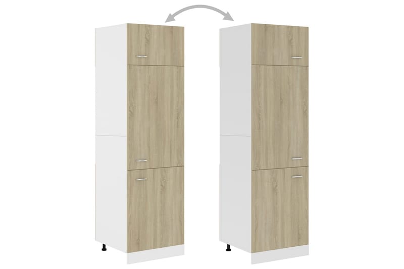 Skåp för kylskåp sonoma-ek 60x57x207 cm spånskiva - Brun - Förvaring - Skåp - Köksskåp