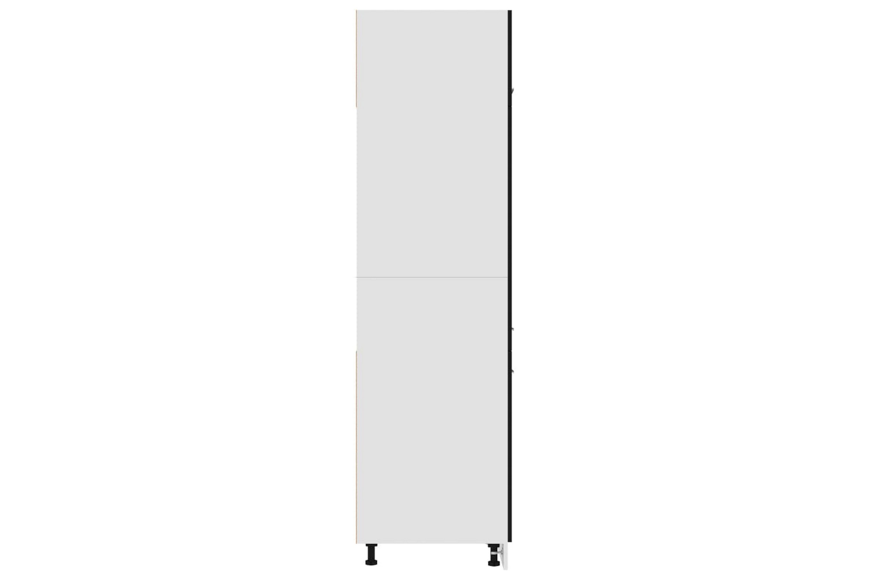 Skåp för kylskåp svart 60x57x207 cm spånskiva – Svart