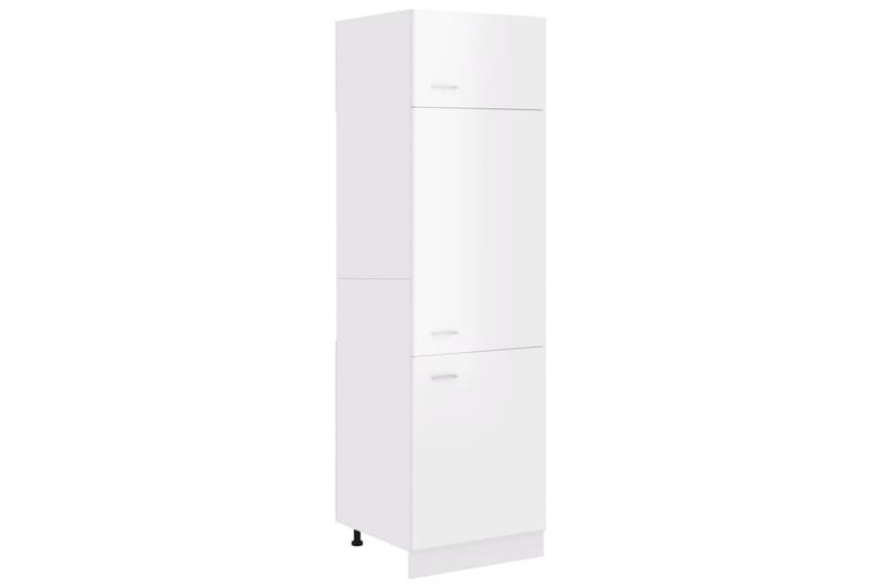 Skåp för kylskåp vit högglans 60x57x207 cm spånskiva - Vit - Förvaring - Skåp - Köksskåp