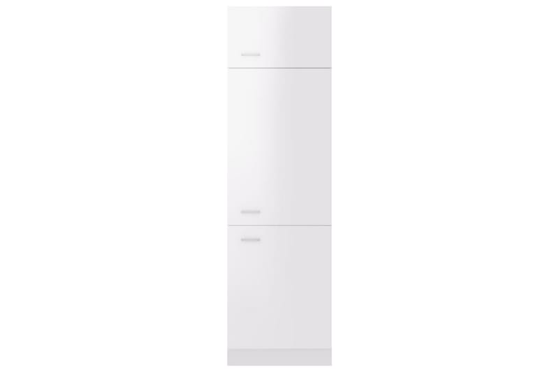 Skåp för kylskåp vit högglans 60x57x207 cm spånskiva - Vit - Förvaring - Skåp - Köksskåp