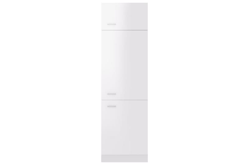 Skåp för kylskåp vit högglans 60x57x207 cm spånskiva - Vit - Köksskåp - Väggskåp