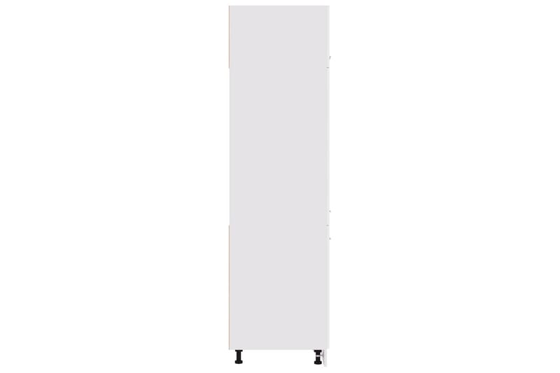 Skåp för kylskåp vit högglans 60x57x207 cm spånskiva - Vit - Köksskåp - Väggskåp