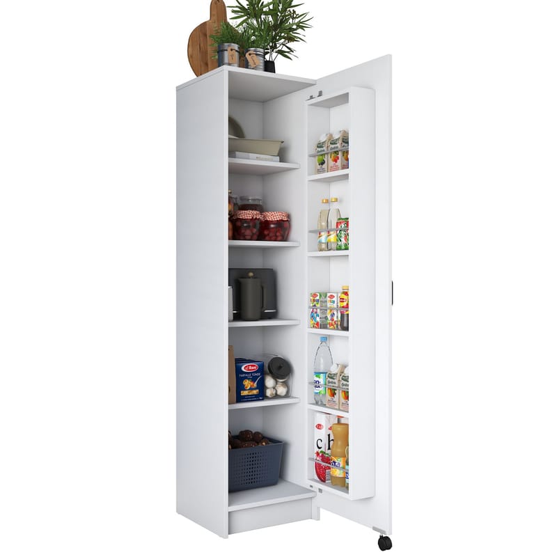 Tavren Multifunktionsskåp 45x180x42 cm - Vit - Förvaring - Skåp - Köksskåp - Högskåp