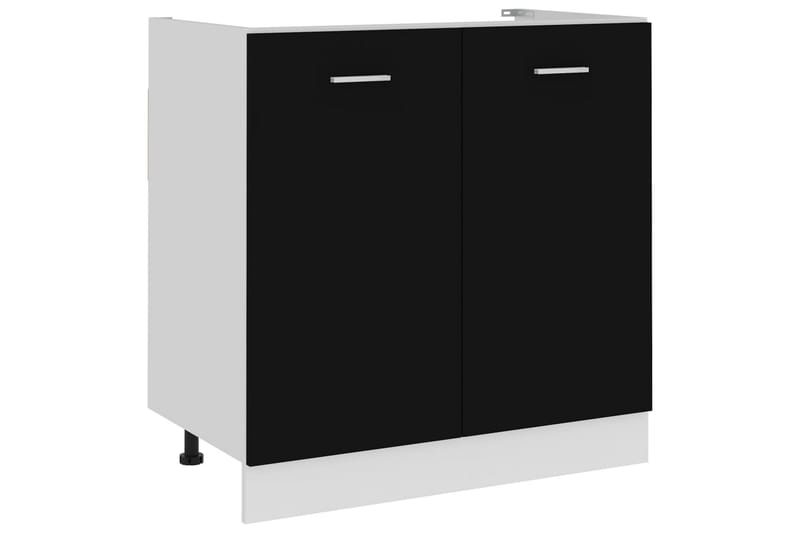 Underskåp för diskho svart 80x46x81,5 cm spånskiva - Svart - Förvaring - Skåp - Köksskåp