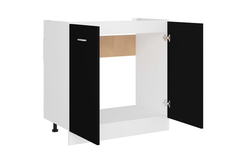 Underskåp för diskho svart 80x46x81,5 cm spånskiva - Svart - Förvaring - Skåp - Köksskåp