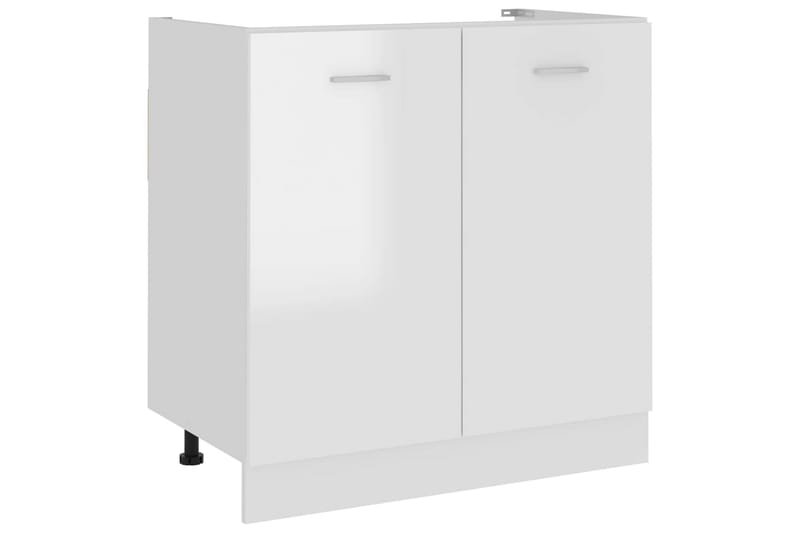 Underskåp för diskho vit högglans 80x46x81,5 cm spånskiva - Vit - Förvaring - Skåp - Köksskåp