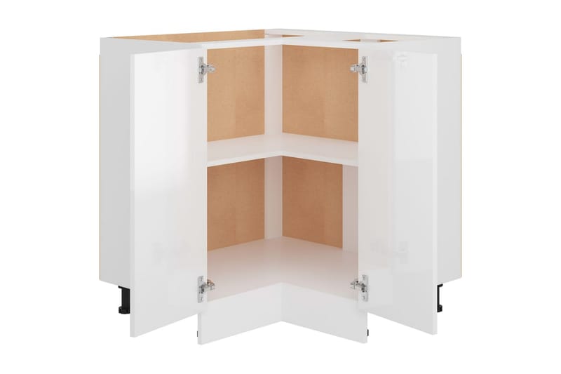 Underskåp hörn vit högglans 75,5x75,5x80,5 cm spånskiva - Vit - Förvaring - Skåp - Köksskåp
