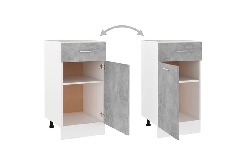 Underskåp med låda betonggrå 40x46x81,5 cm spånskiva - Grå - Köksskåp - Väggskåp