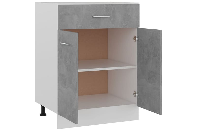 Underskåp med låda betonggrå 60x46x81,5 cm spånskiva - Grå - Köksskåp - Väggskåp