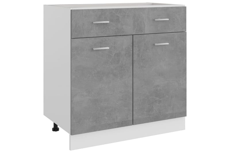 Underskåp med låda betonggrå 80x46x81,5 cm spånskiva - Grå - Förvaring - Skåp - Köksskåp