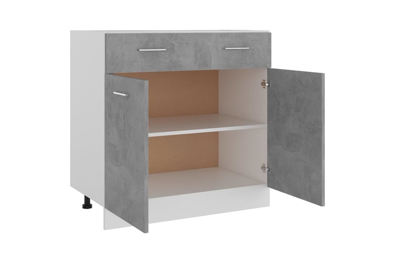 Underskåp med låda betonggrå 80x46x81,5 cm spånskiva - Grå - Förvaring - Skåp - Köksskåp
