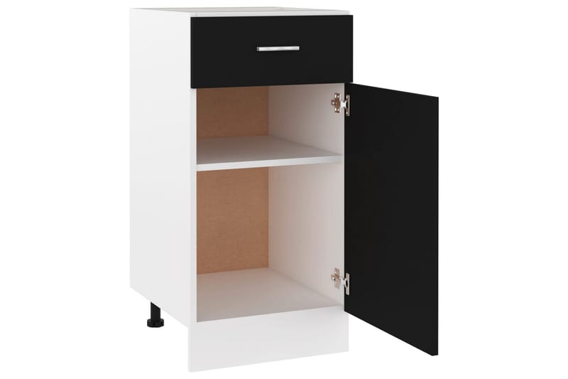 Underskåp med låda svart 40x46x81,5 cm spånskiva - Svart - Förvaring - Skåp - Köksskåp