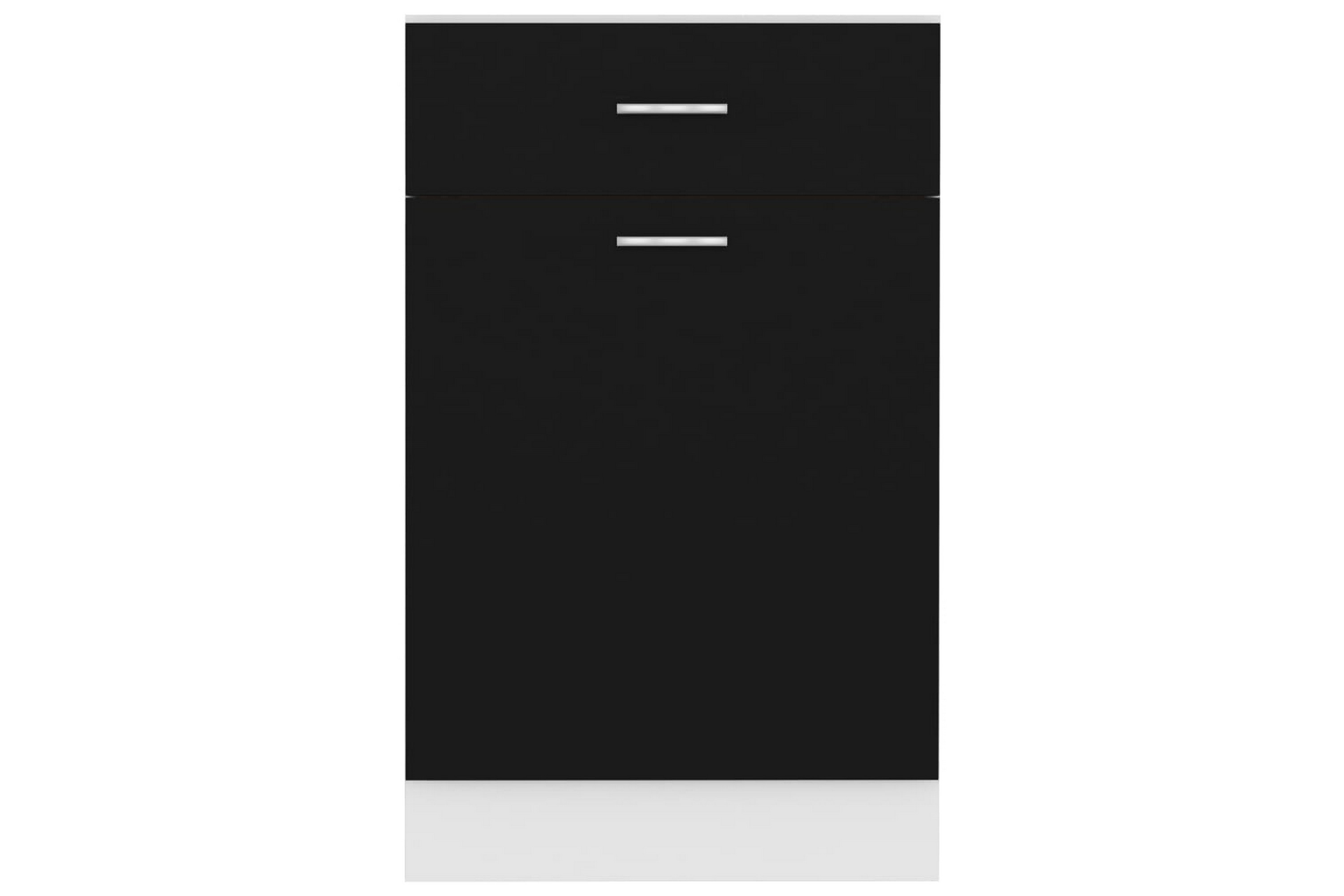 Underskåp med låda svart 50x46x81,5 cm spånskiva – Svart