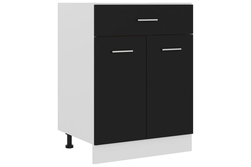 Underskåp med låda svart 60x46x81,5 cm spånskiva - Svart - Förvaring - Skåp - Köksskåp