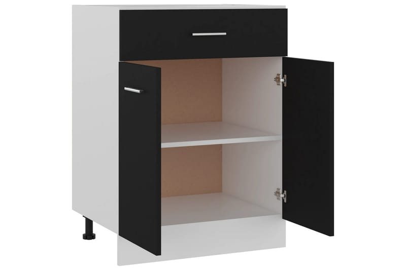 Underskåp med låda svart 60x46x81,5 cm spånskiva - Svart - Förvaring - Skåp - Köksskåp