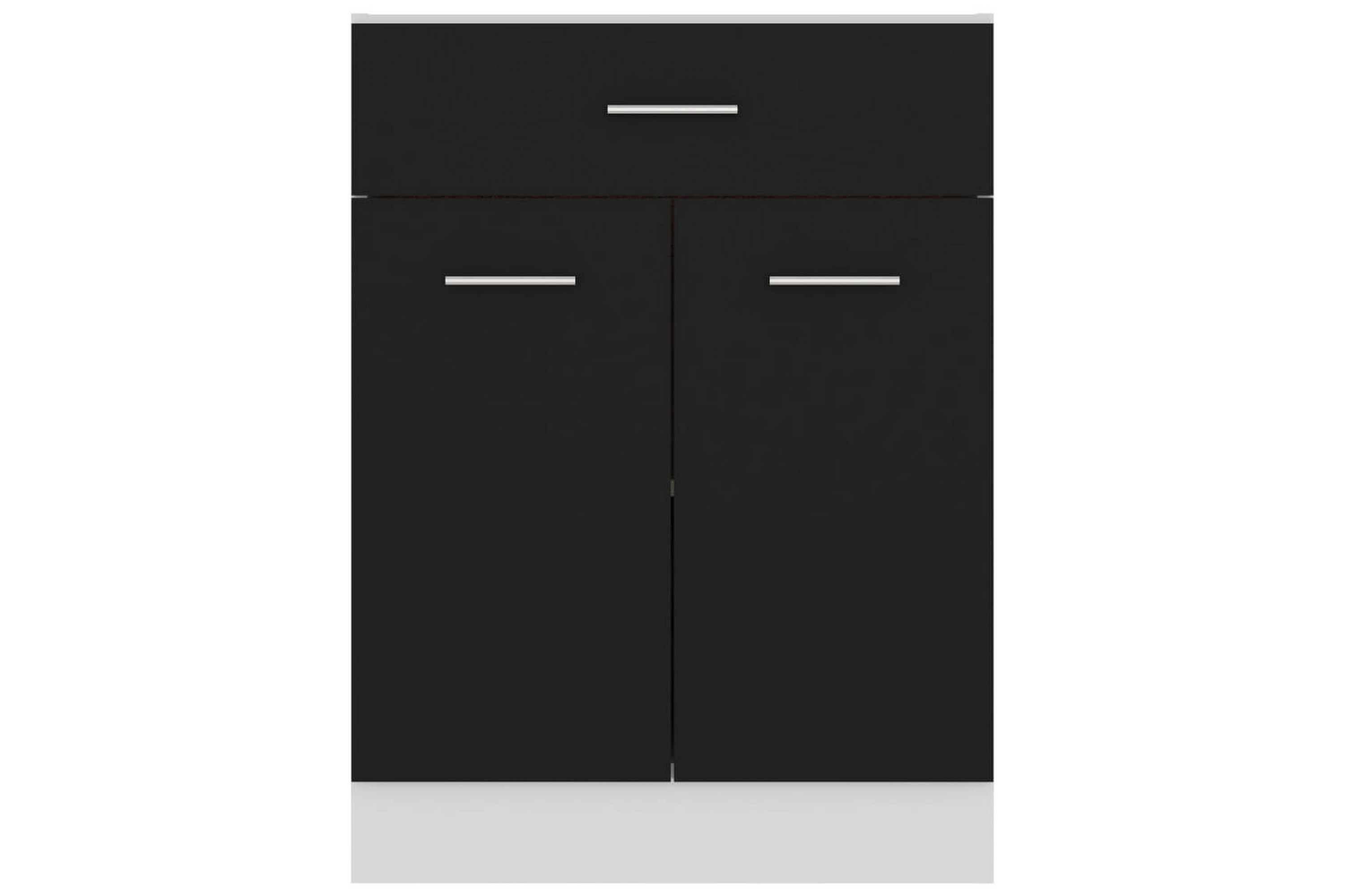 Underskåp med låda svart 60x46x81,5 cm spånskiva – Svart
