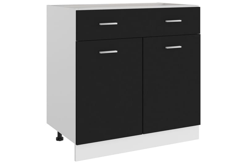 Underskåp med låda svart 80x46x81,5 cm spånskiva - Svart - Förvaring - Skåp - Köksskåp