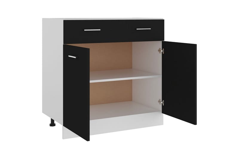 Underskåp med låda svart 80x46x81,5 cm spånskiva - Svart - Förvaring - Skåp - Köksskåp