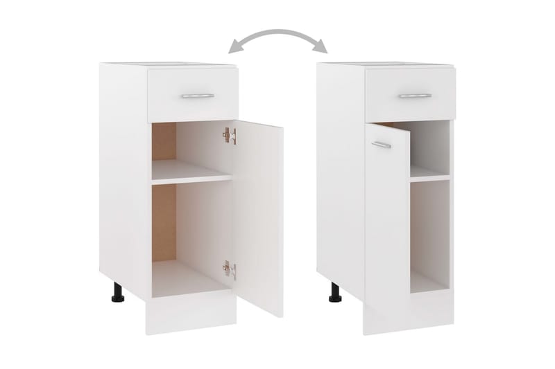 Underskåp med låda vit 30x46x81,5 cm spånskiva - Vit - Förvaring - Skåp - Köksskåp