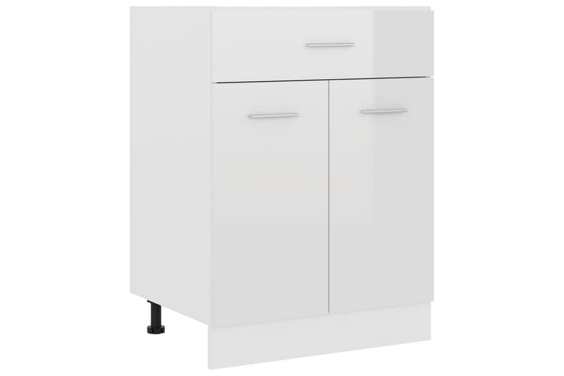 Underskåp med låda vit högglans 60x46x81,5 cm spånskiva - Vit - Förvaring - Skåp - Köksskåp