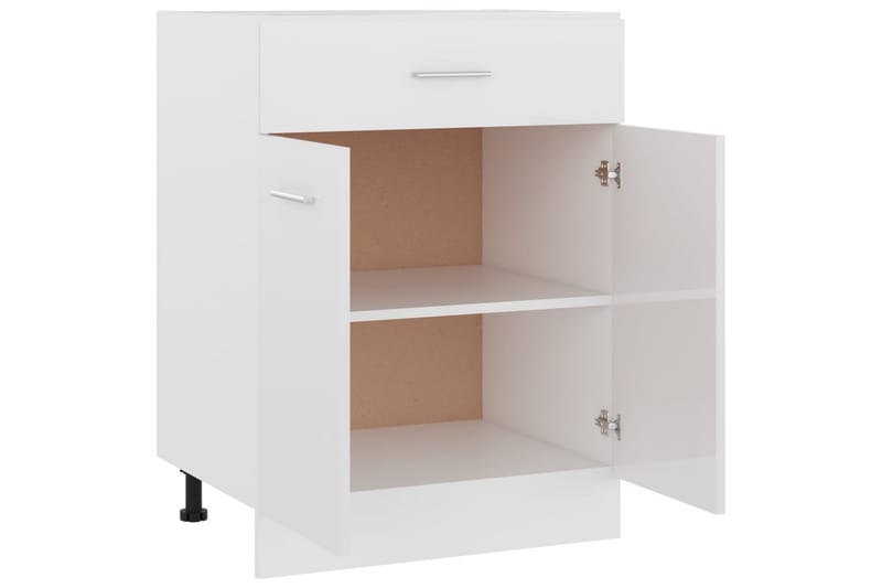Underskåp med låda vit högglans 60x46x81,5 cm spånskiva - Vit - Förvaring - Skåp - Köksskåp