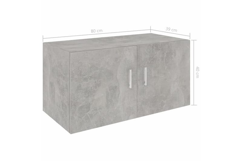 Väggmonterat skåp grå 80x39x40 cm spånskiva - Grå - Förvaring - Skåp - Köksskåp