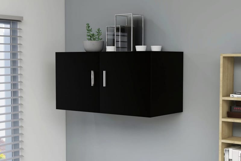 Väggmonterat skåp svart 80x39x40 cm spånskiva - Svart - Förvaring - Skåp - Köksskåp