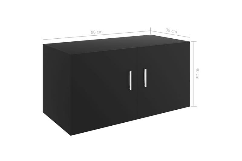 Väggmonterat skåp svart 80x39x40 cm spånskiva - Svart - Förvaring - Skåp - Köksskåp