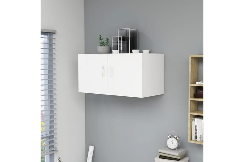 Väggmonterat skåp vit 80x39x40 cm spånskiva - Vit - Förvaring - Skåp - Köksskåp