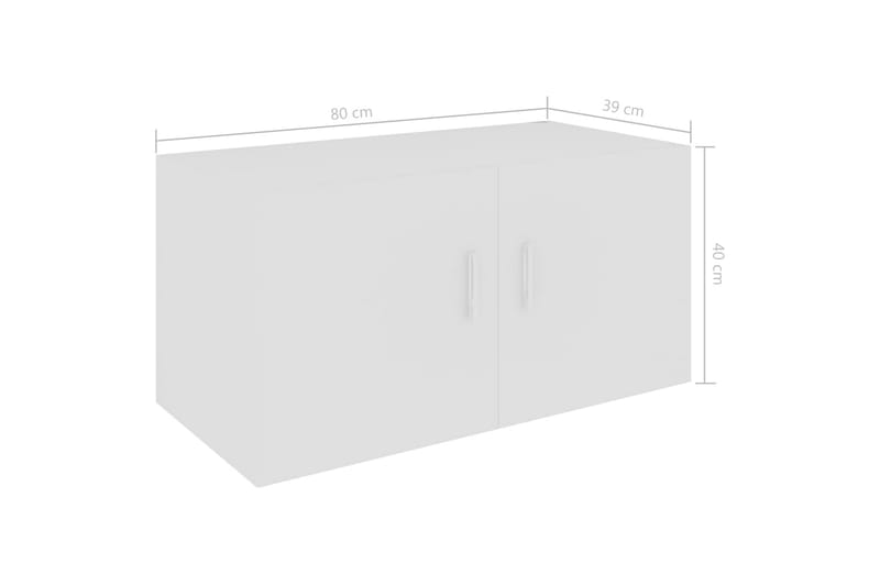 Väggmonterat skåp vit 80x39x40 cm spånskiva - Vit - Förvaring - Skåp - Köksskåp