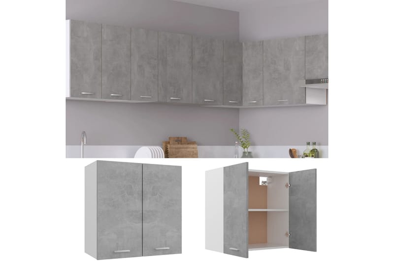 Väggskåp betonggrå 60x31x60 cm spånskiva - Grå - Förvaring - Skåp - Köksskåp