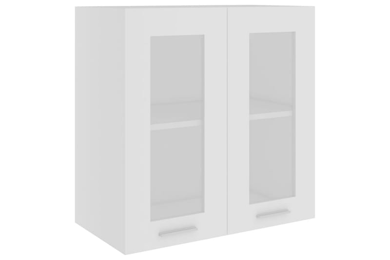 Väggskåp med glasdörrar vit 60x31x60 cm spånskiva - Vit - Förvaring - Skåp - Köksskåp
