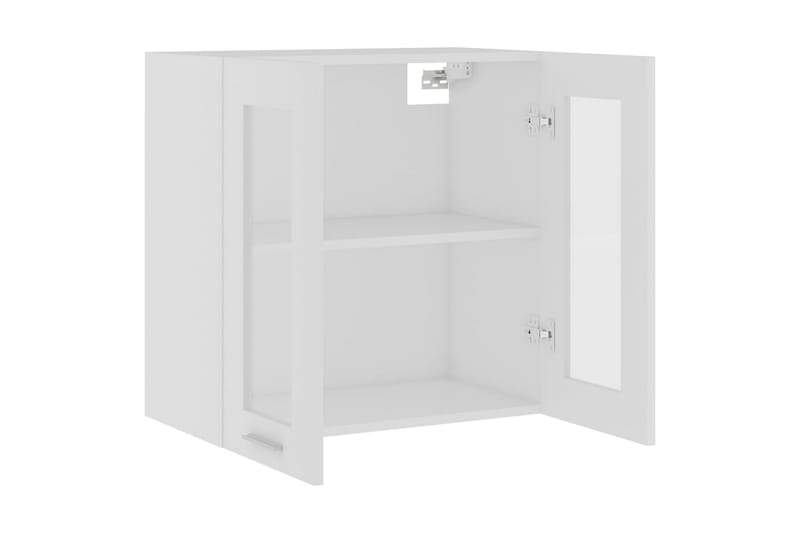 Väggskåp med glasdörrar vit 60x31x60 cm spånskiva - Vit - Förvaring - Skåp - Köksskåp