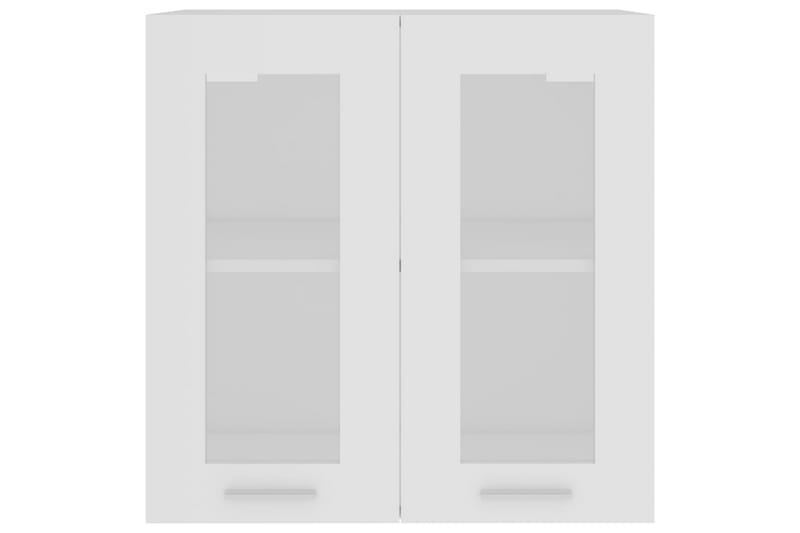 Väggskåp med glasdörrar vit 60x31x60 cm spånskiva - Vit - Förvaring - Skåp - Köksskåp
