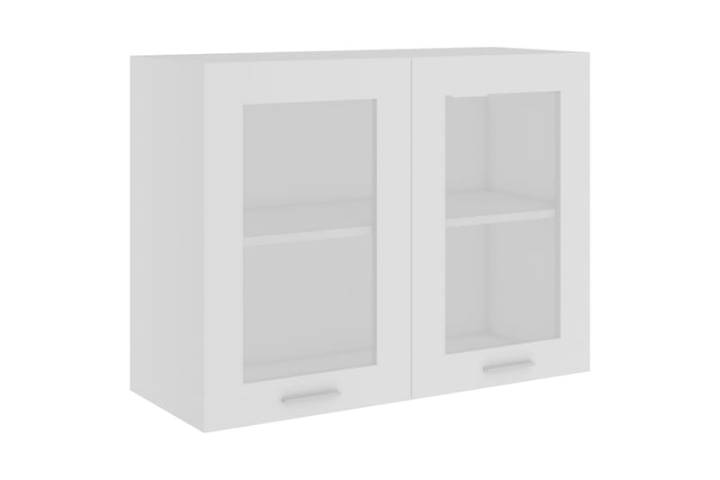 Väggskåp med glasdörrar vit 80x31x60 cm spånskiva - Vit - Förvaring - Skåp - Köksskåp