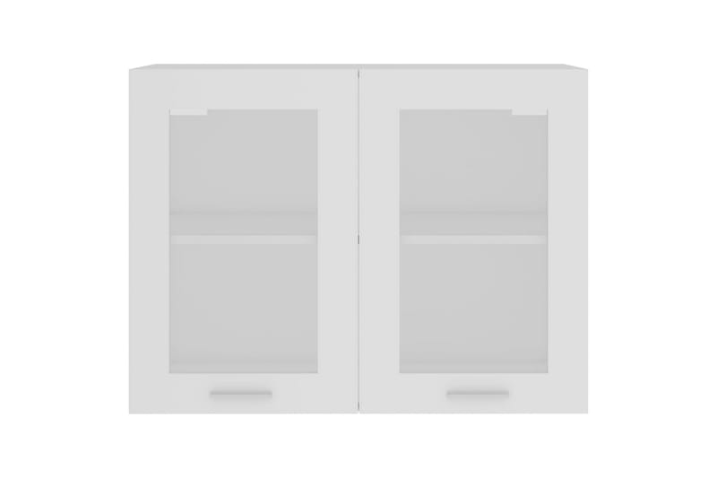 Väggskåp med glasdörrar vit 80x31x60 cm spånskiva - Vit - Förvaring - Skåp - Köksskåp