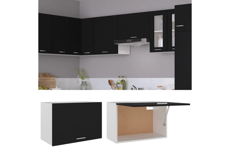 Väggskåp svart 60x31x40 cm spånskiva - Svart - Förvaring - Skåp - Köksskåp