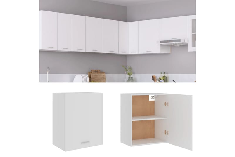 Väggskåp vit 50x31x60 cm spånskiva - Vit - Förvaring - Skåp - Köksskåp